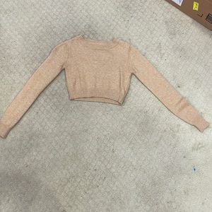 shein size xs US 2 kaki cropped tight long sleeve sweater